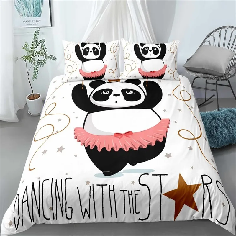 

Bedding Set Microfiber Giant Panda Comforter Cover Twin For Kids Girls Teen Kawaii Bedroom Cute Panda Duvet Cover Cartoon Animal