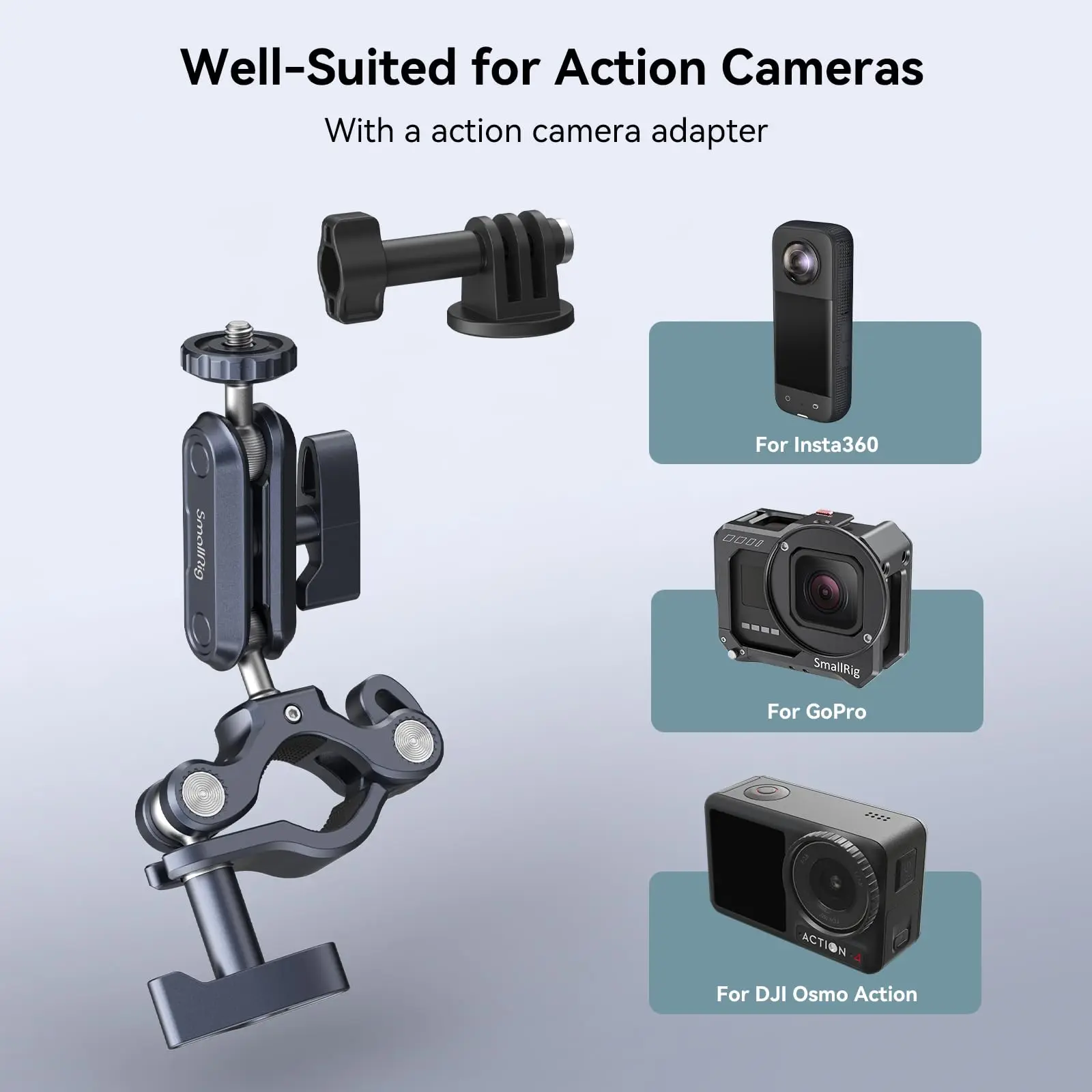 Держатель Smallrig на руль для экшн-камеры с регулируемым зажимом 360 градусов