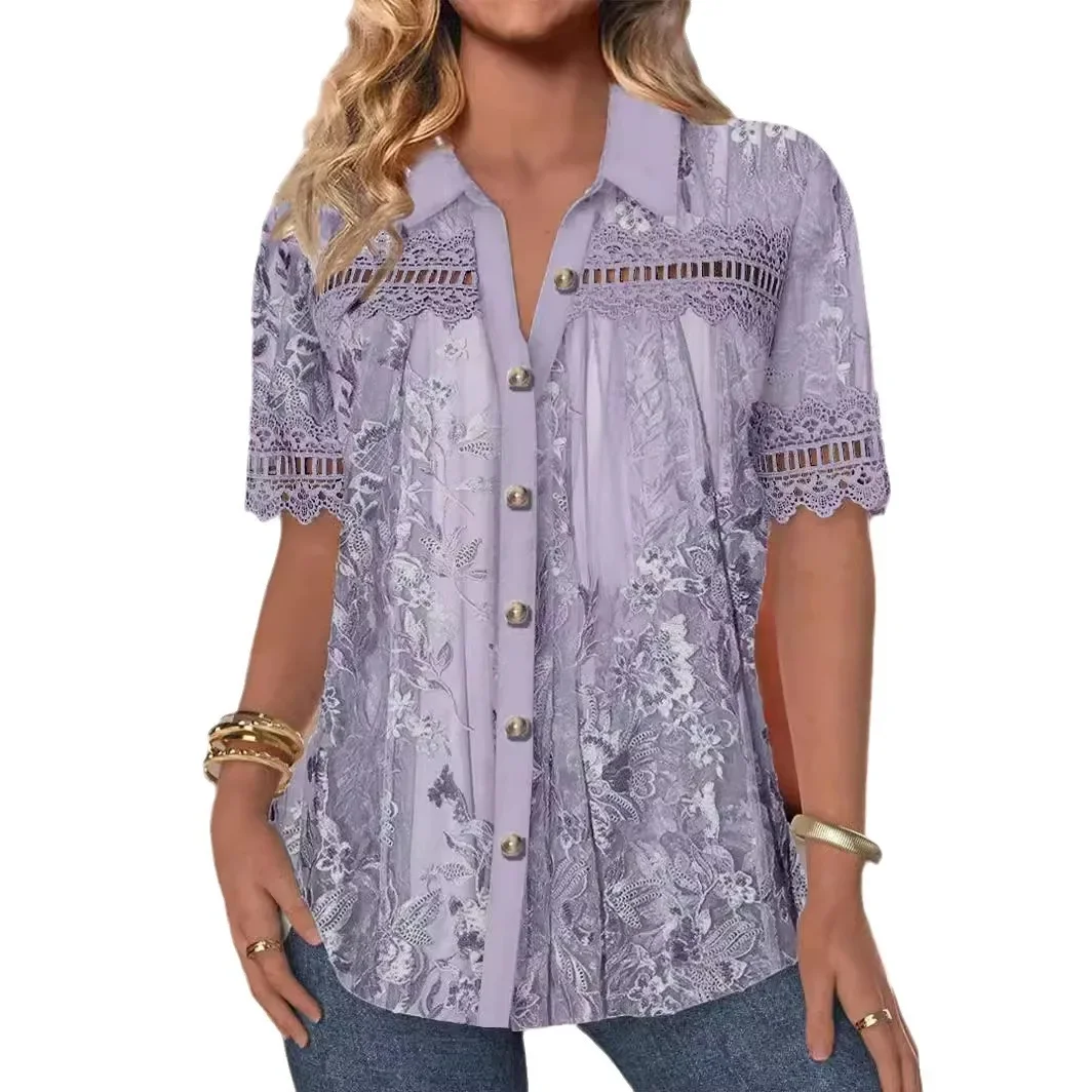 Женский кардиган с коротким рукавом повседневная классическая рубашка