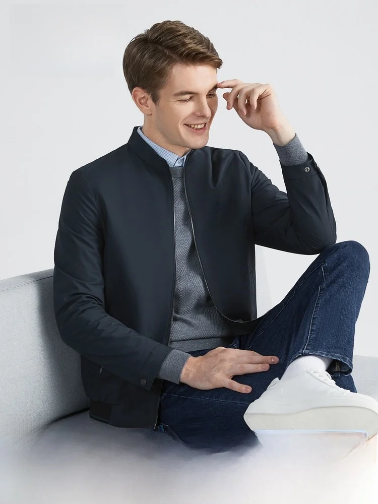 Men's Stand Collar Jacket Spring and Autumn New Business Commuter Young Middle-Aged Versatile Coach |