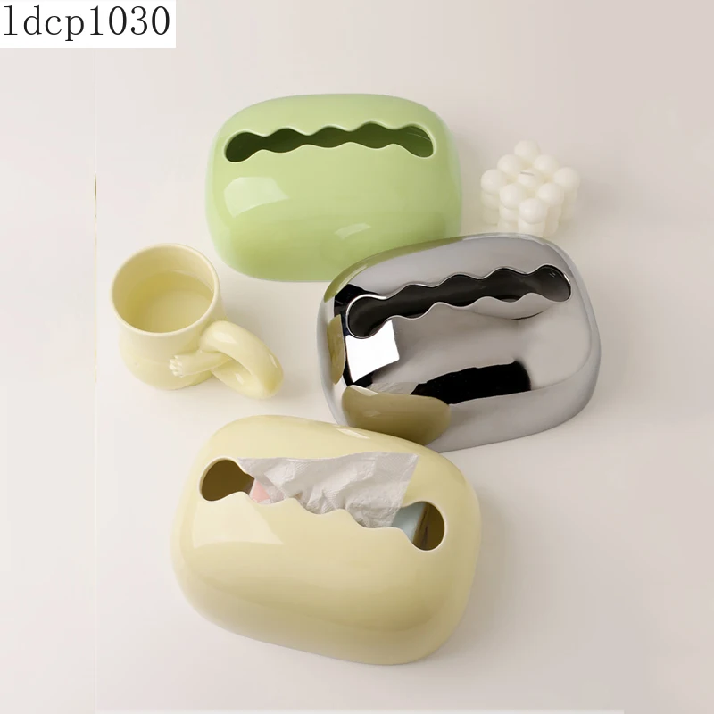 

European-style Ceramic Tissue Box Creative Home Napkin Box Coffee Table High-end Pumping Box Decoration Home Decoration Modern