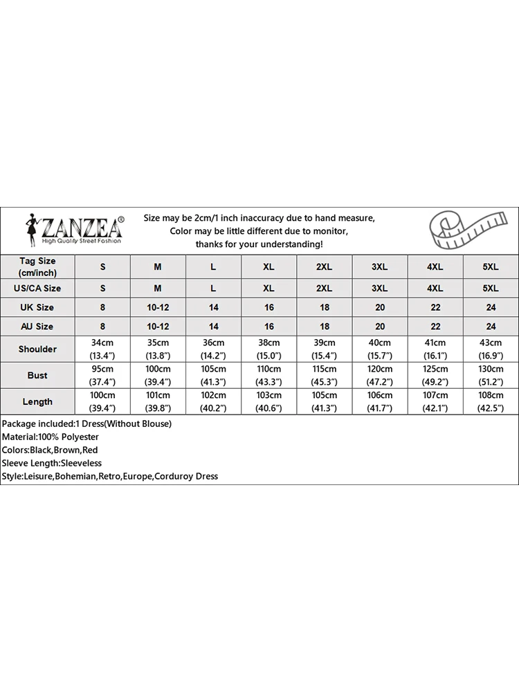 Винтажное вельветовое платье ZANZEA модный Однотонный сарафан на бретельках