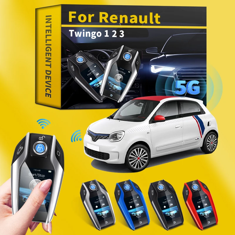 

For Renault Twingo 1 2 3 Modified Smart Remote Car Key with LCD Screen Display Screen One-button start Smart Remote Control key
