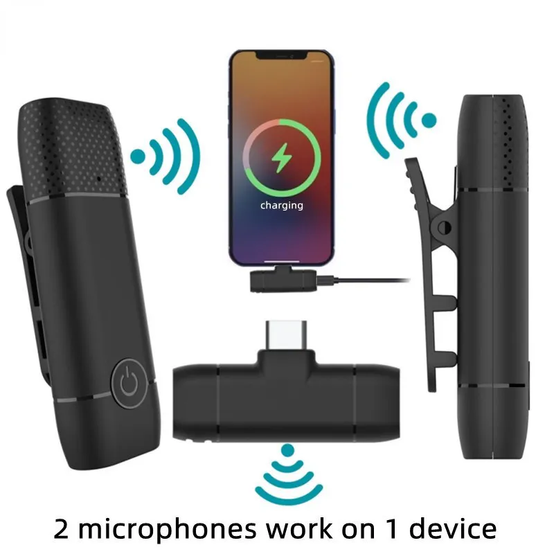 

Microphone Lavalier Sans Fil, Portable, Pour Enregistrement Audio Et Vidéo, Mini Collier À Clip, Pour Téléphone, Diffusion En