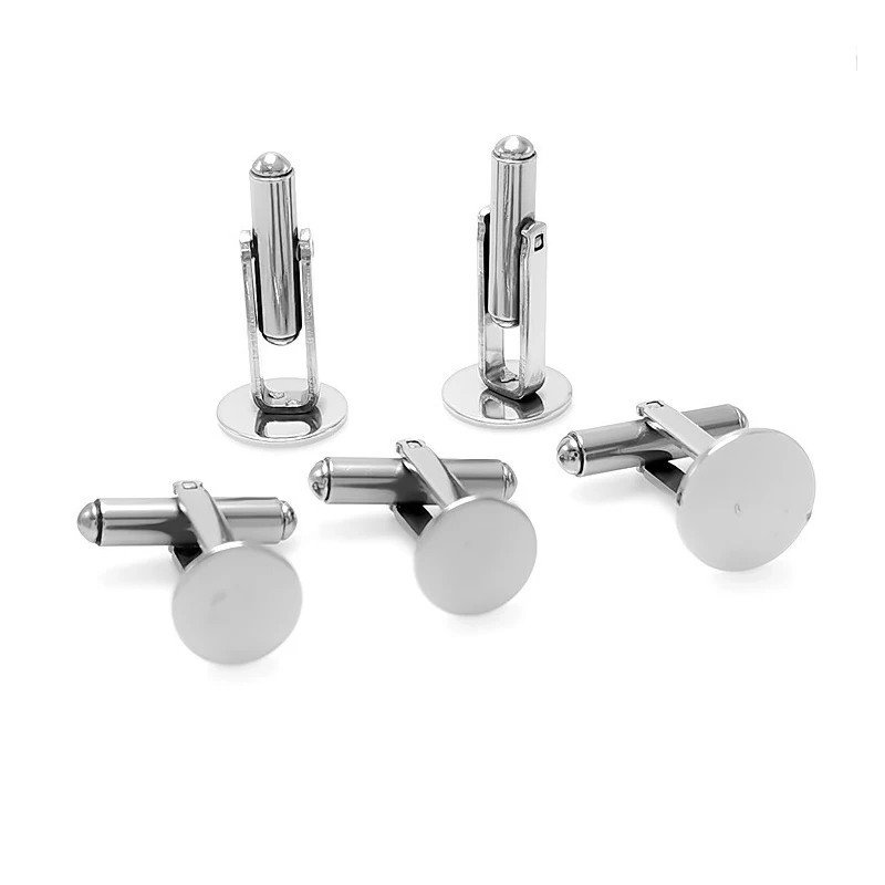 6 Pieces/bag Stainless Steel Cufflinks Welding Discs Cuff and Shoulders Disc Bases DIY Clothing Jeweller Accessories Wholesale