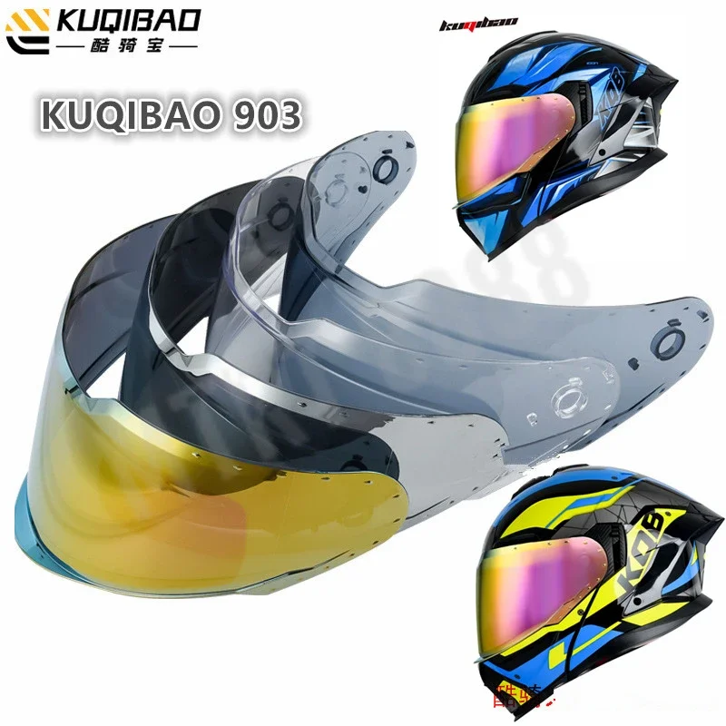 Специальный шлем KUQIBAO 903 с белыми линзами посеребренный красный черный чай