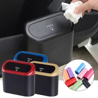 new hanging car trash can vehicle garbage dust case storage box abs square pressing trash bin auto interior accessories for car