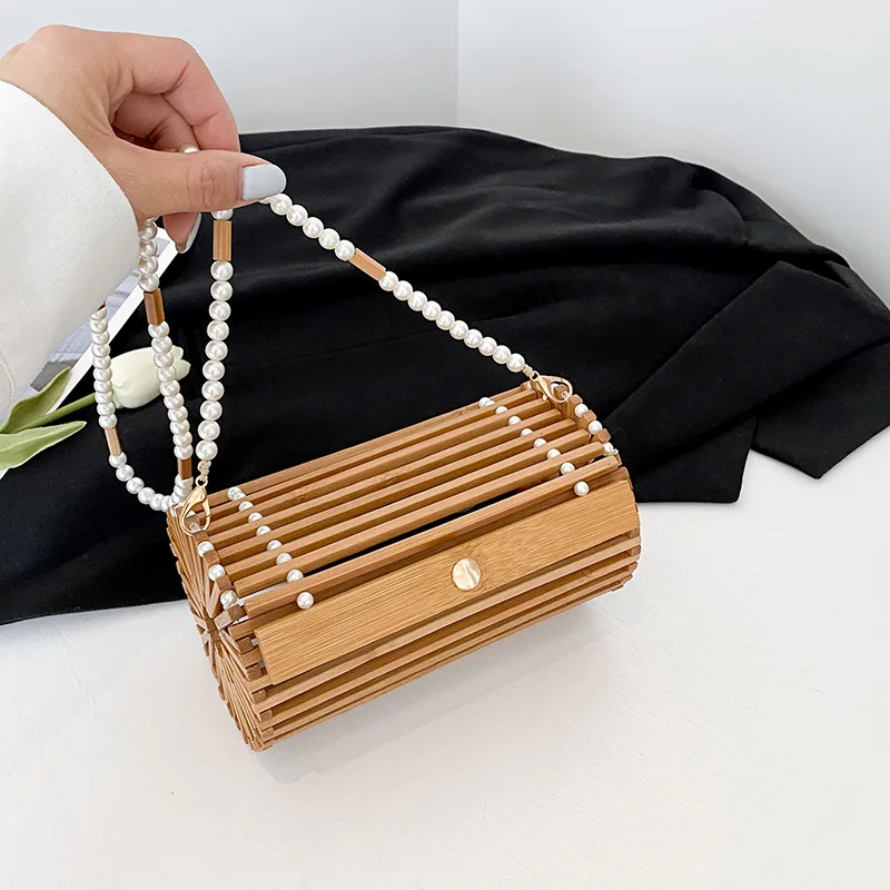 

Weave Totes 2022 Summer Crossbody Bag Vacation Bamboo Woven Bags Women's Designer Handbags Ladies Straw Beach Hand Bags