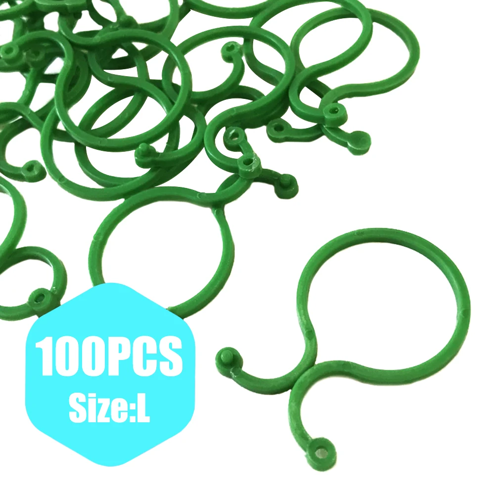

100pcs Grow Upright Gourd Shape Fixing PE Support Clamp Plant Twist Clip Garden Tool Tomato Stem Solid Cucumber Flower Durable
