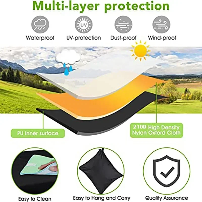 210D сверхмощный водонепроницаемый чехол для мебели патио прямоугольный садовый
