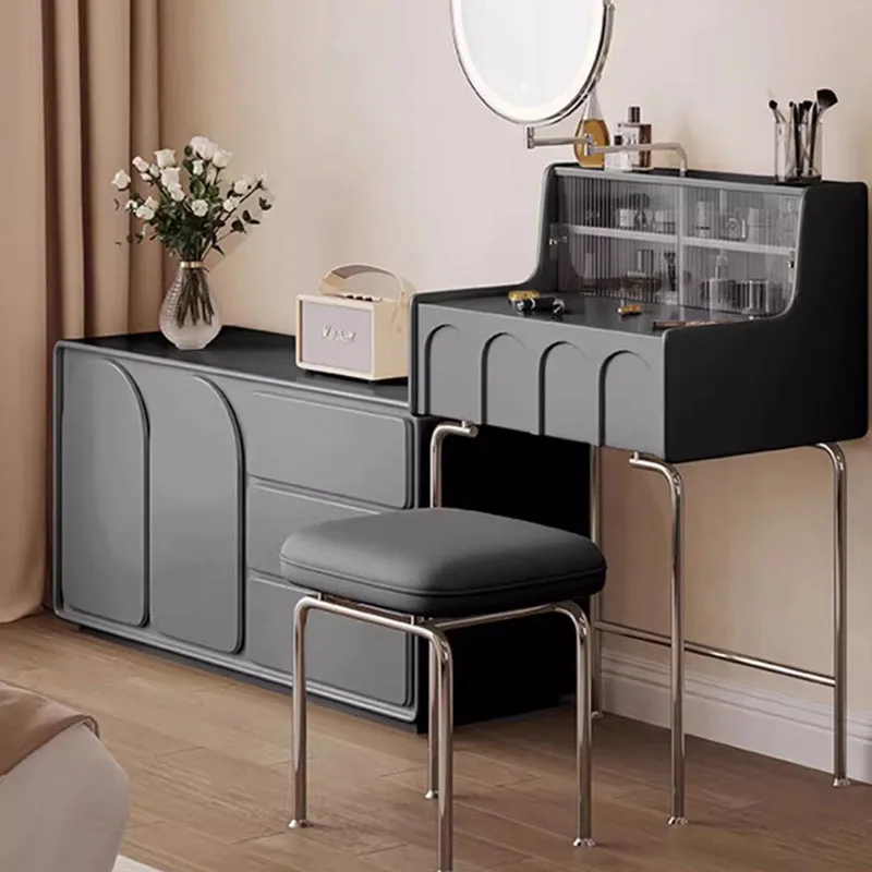 

Nordic Drawer Dressing Mirrors Table Luxury Makeup Bedroom Dressing Table Black Storage Coiffeuse De Chambre Decoration