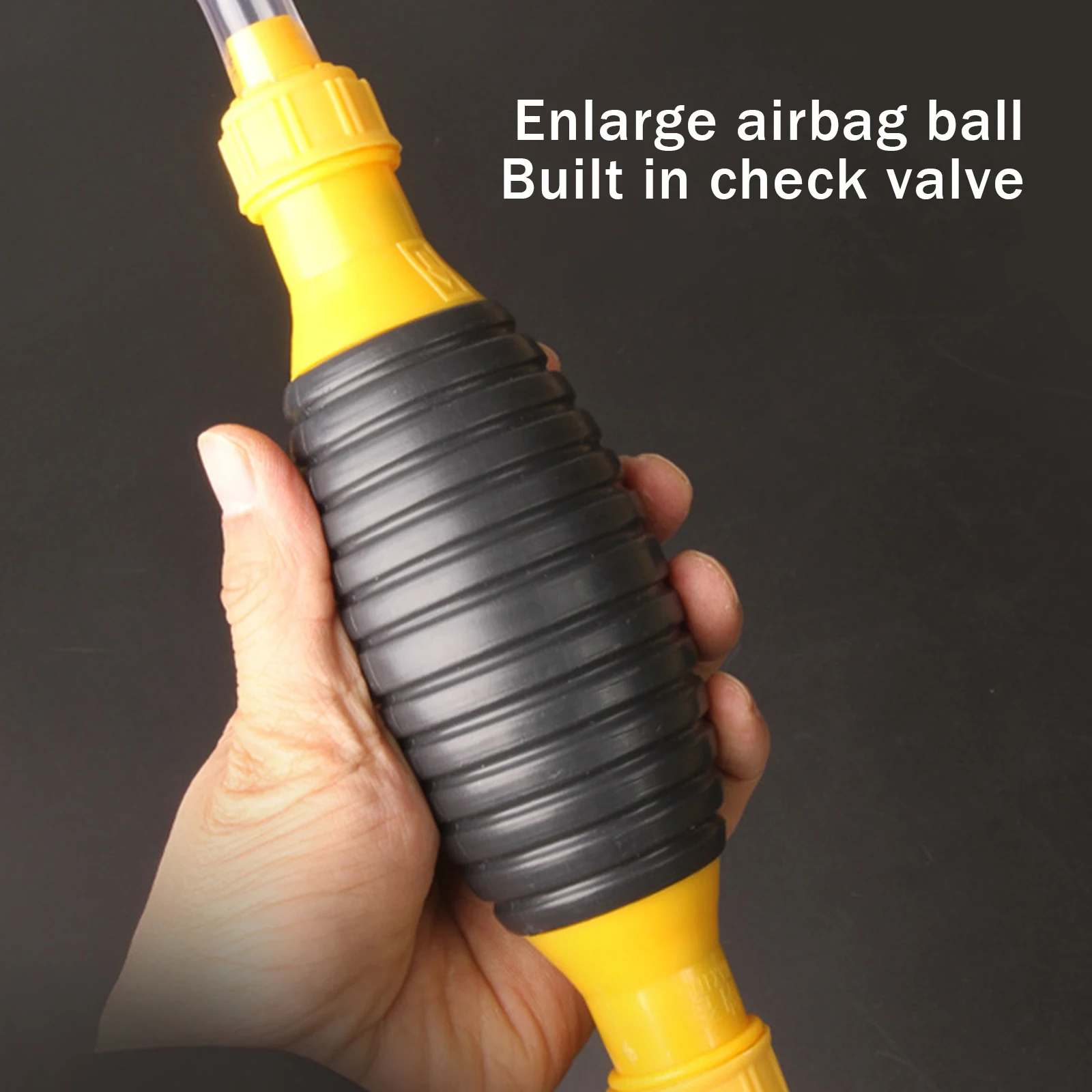 

Yellow Universal Car Portable Manual Fuel Pump Transfer Hand Primer For Gas Petrol Single Airbag