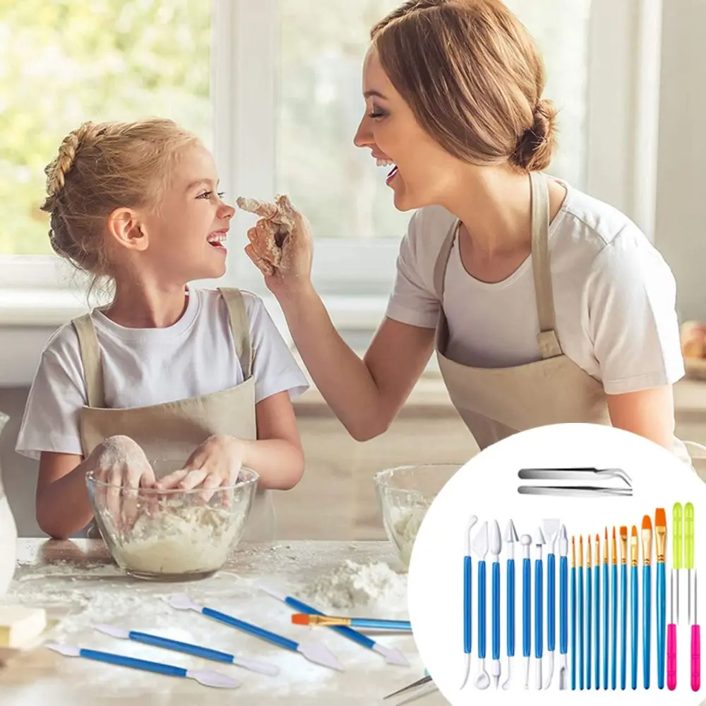 

Cake Decor Embossing Cookie Decorating Modeling Clay Tools Kits Clay Sculpting Ball Stylus Dotting Ceramic Tools