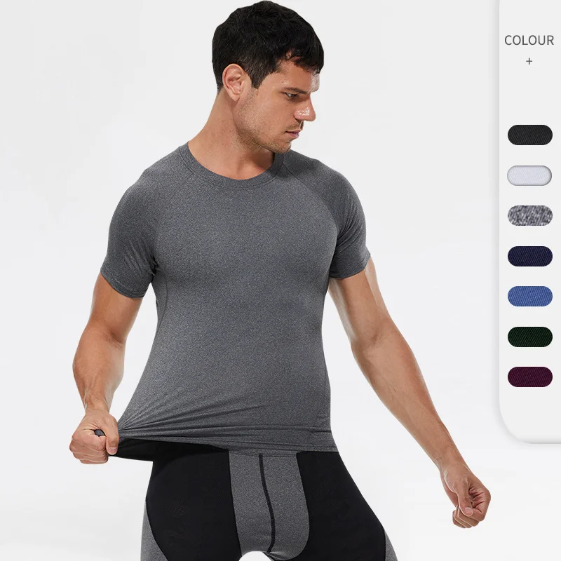 

New Men Summer Short Sleeve Fitness T Shirt Running Sport Gym T Shirt Workout Casual High Quality Tops Clothing