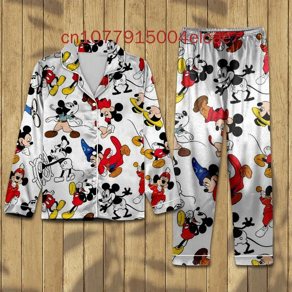 Новый рождественский пижамный комплект с Микки Маусом Disney Minnie Mickey повседневная