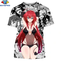 sonspee demon high school dxd t shirt anime plaid shirt 3d print men women shirts sexy girl rias tee shirts otaku man clothing