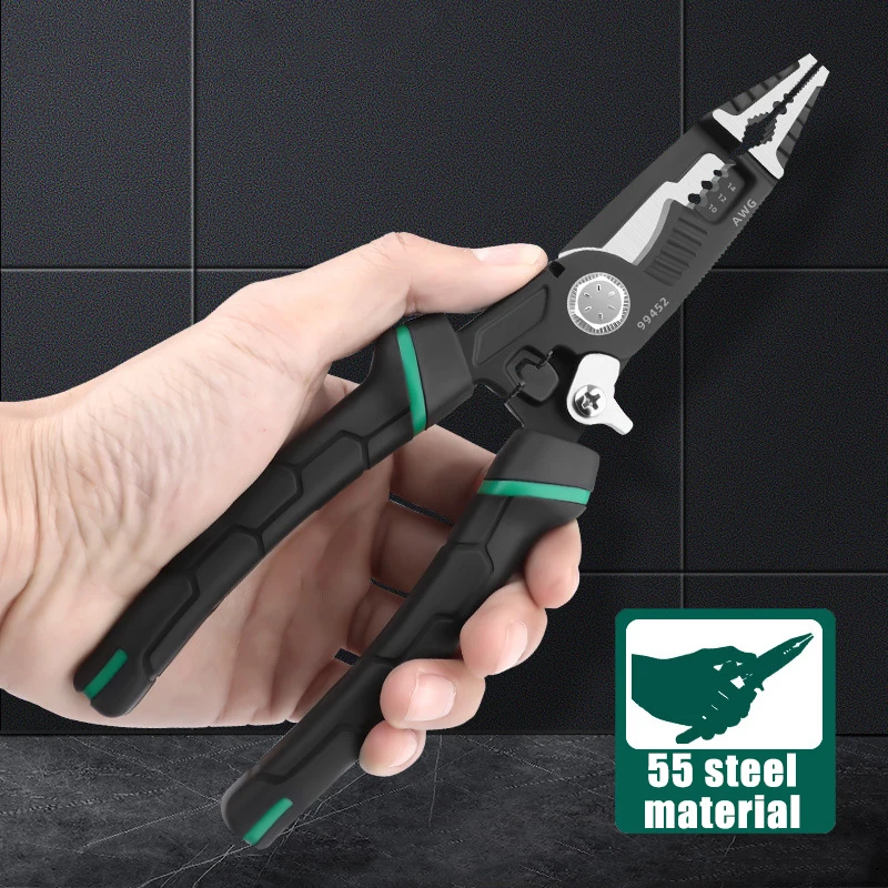 

9 In 1 Electrician'S Pliers Multi Functional Diagonal Pliers Electrician Tools Electrical Wire Carbon Steel Cable Cutters Pliers