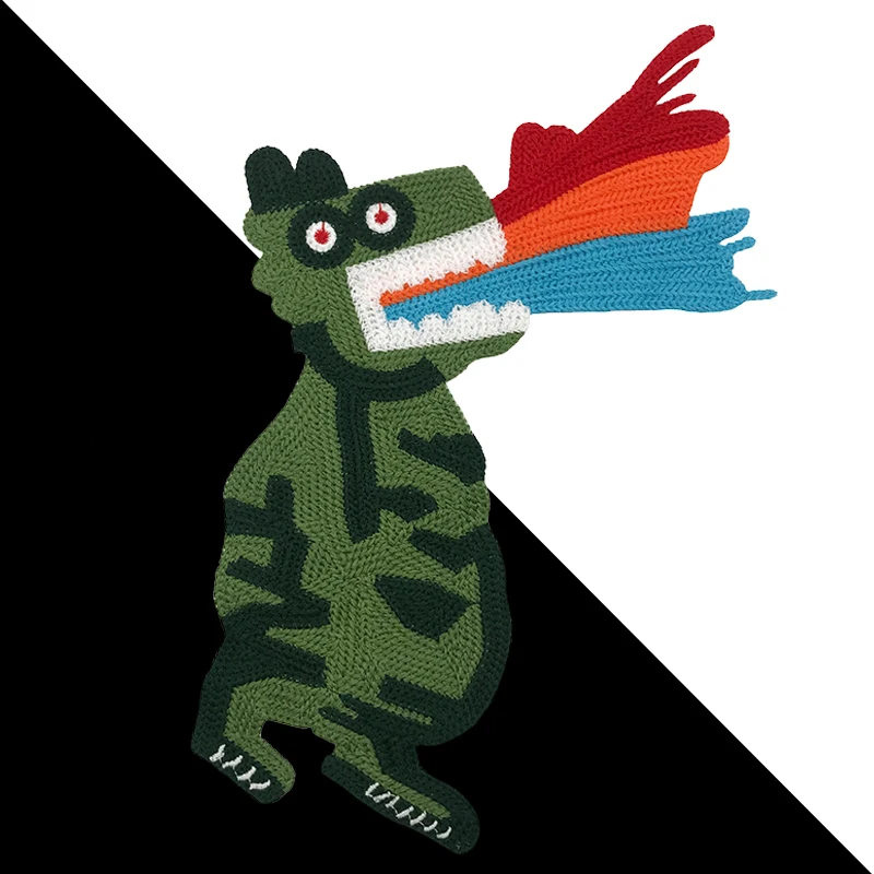 

1Pcs High Quality Water Soluble Sew on Fire-Breathing Dinosaur Embroidery Applique Patches DIY Sewing Patches for Clothing