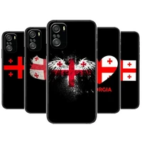 georgia flag phone case for xiaomi redmi 11 lite pro ultra 10 9 8 mix 4 fold 10t black cover silicone back prett