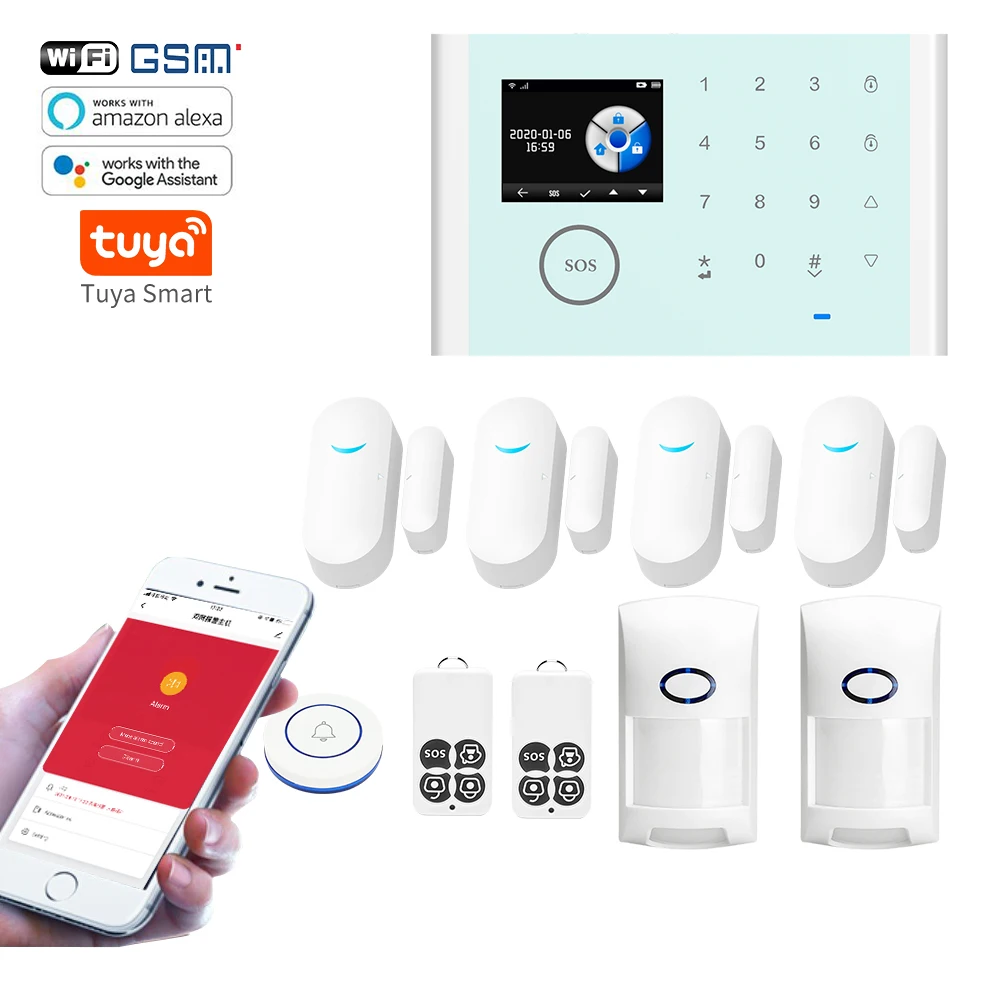 OEM ODM Tuya Smart Life APP Control Tuya Wifi GSM Home Burglar Security security System