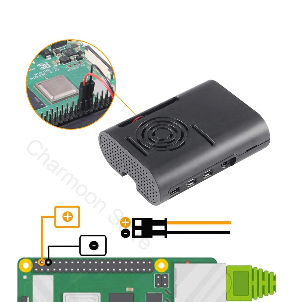 Для Raspberry Pi 4B чехол для 4 с охлаждающим вентилятором и радиатором радиаторы Модель