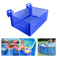 pool storage basket plastic mesh basket organizer for framed swimming pools hanging storage bin for above ground swimming pools