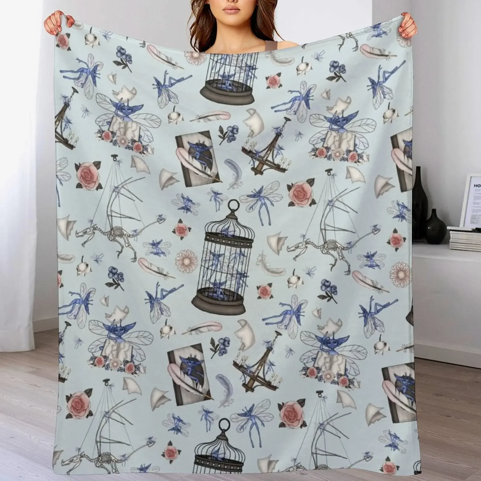 Одеяло Cornish Pixies среда для декоративных одеял волос на диване