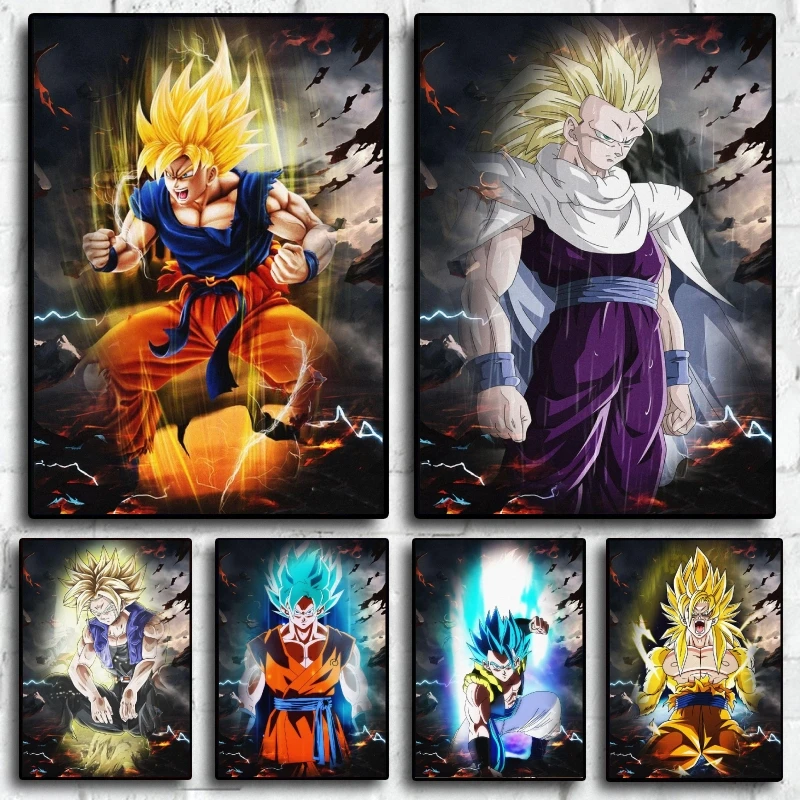 

Oil Painting Dragon Ball Kakarot Children's Bedroom Decor Friends Gifts Wall Art Home Room Painting Modular Prints 40x50cm