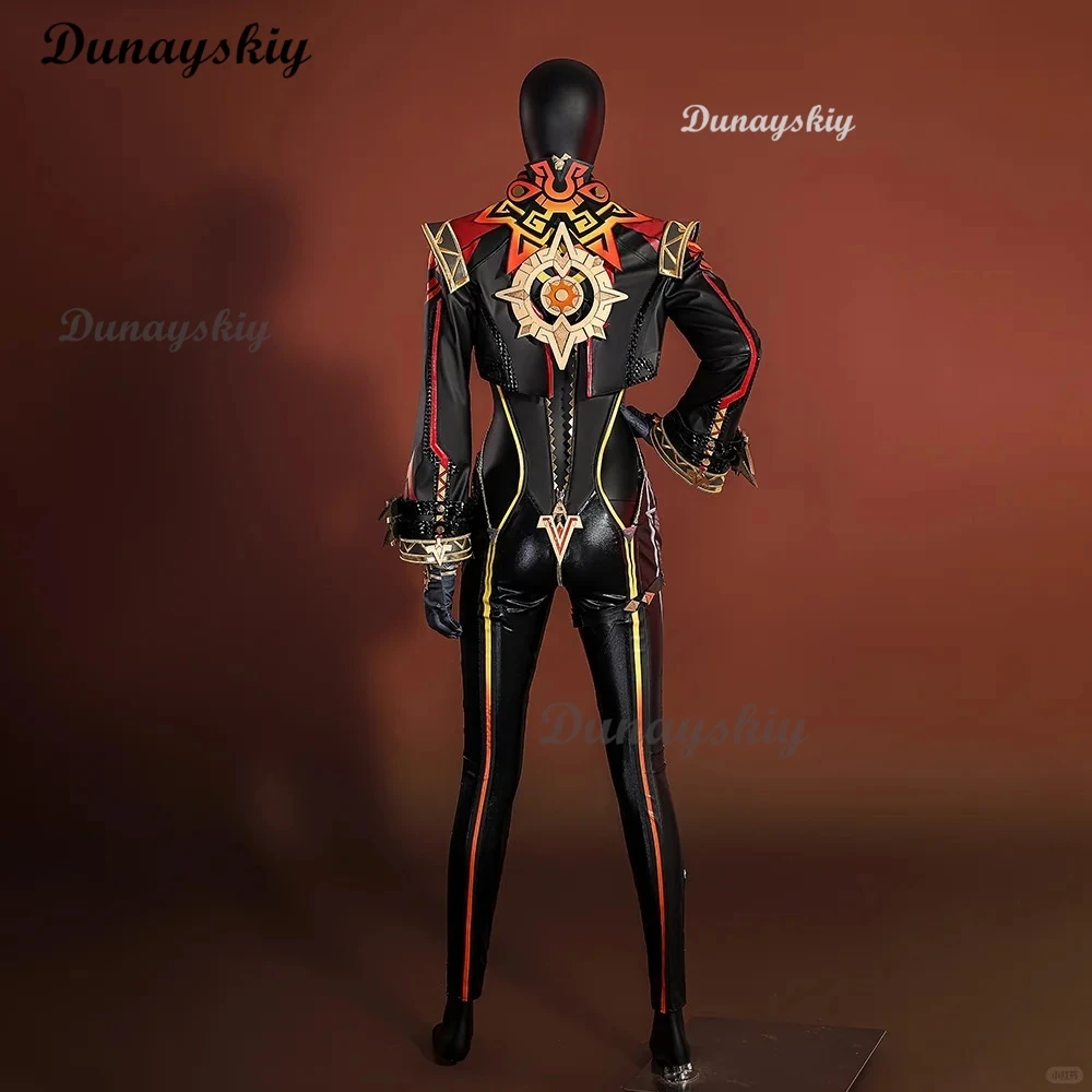 Genshin Impact Mavuika Косплей Костюм Парик Униформа Серьги Солнцезащитные Очки Pyro Archon Natlan