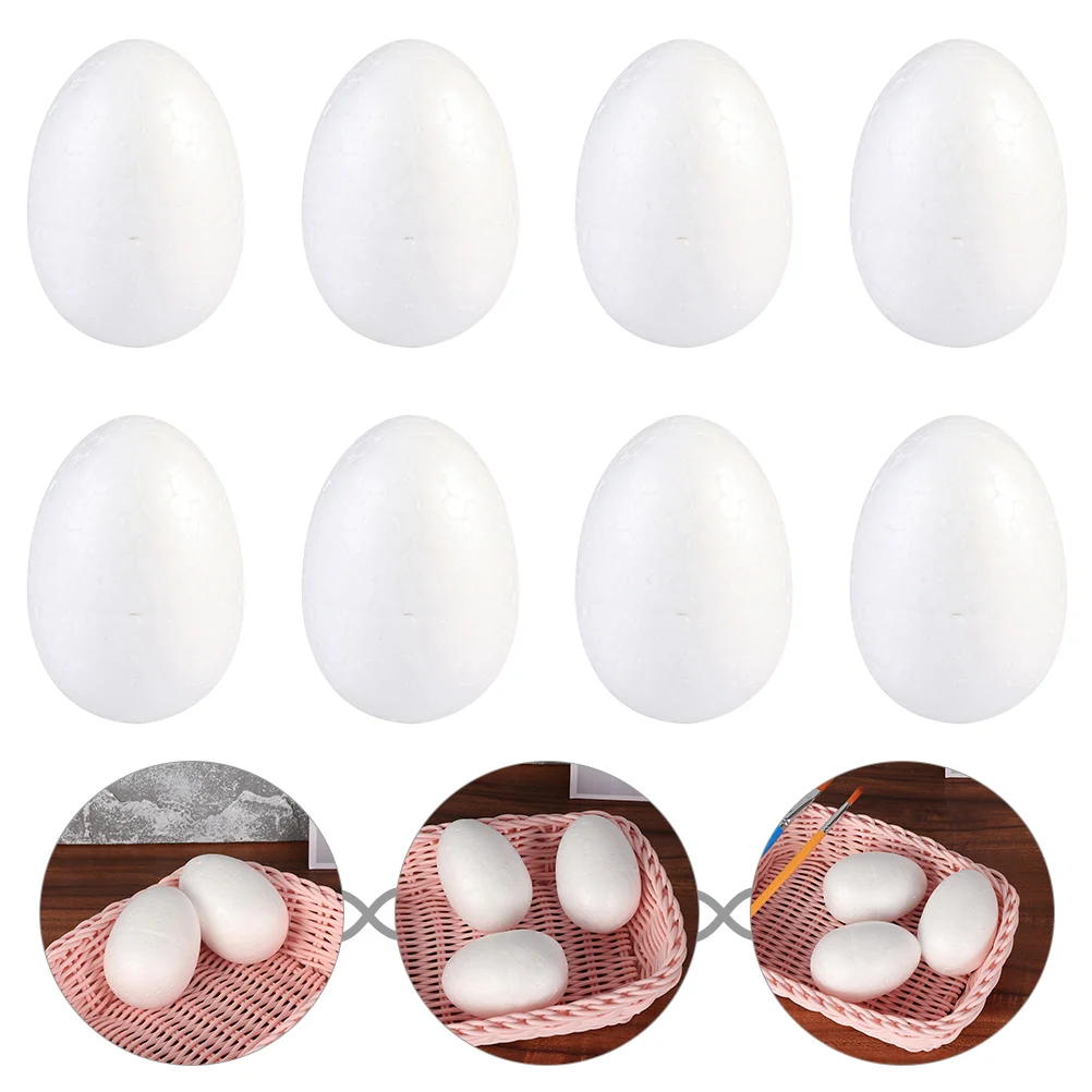 

Egg Diy Styrofoam Eggs Easterwhitepainting Crafts Polystyrene Arrangement Ring Flower Basket Ornament Toys Kids Unpainted