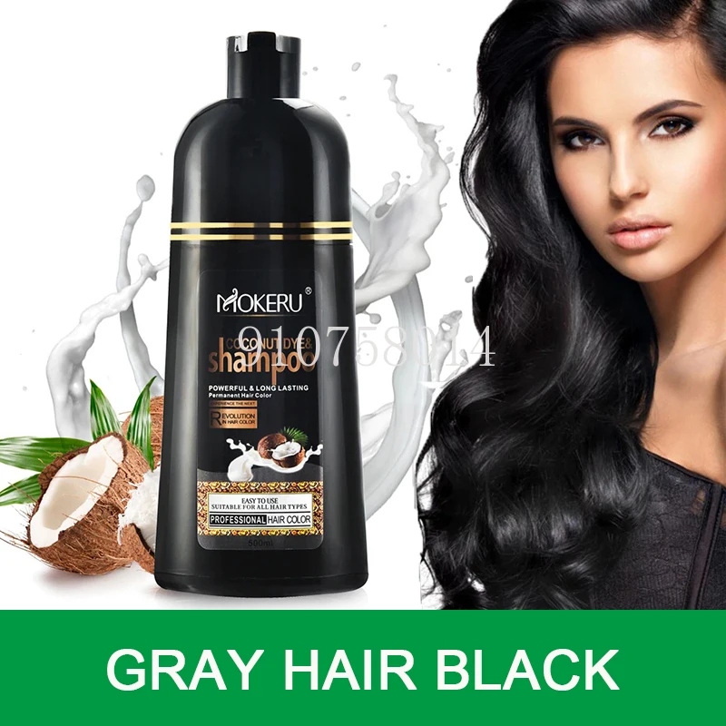 

1 Piece Black Hair Shampoo Mokeru Fast Dye Long Lasting Hair Dye Organic Pure Natural Coconut Hair Dye For Women Men