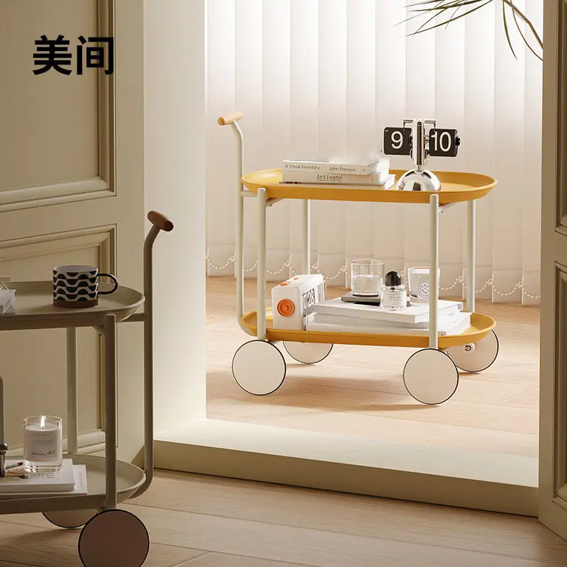 

Trolley Movable Side Table Storage Rack Internet Fashion Living Room Nordic Furniture Simple Dining Car Coffee Table