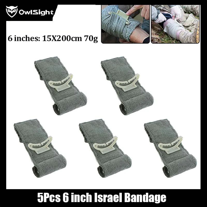 

6inch Tourniquet Trauma Kit First Aid Hemostatic Survival Tactical Combat Medical Dressing Sterile Roll Israel Bandage Camping