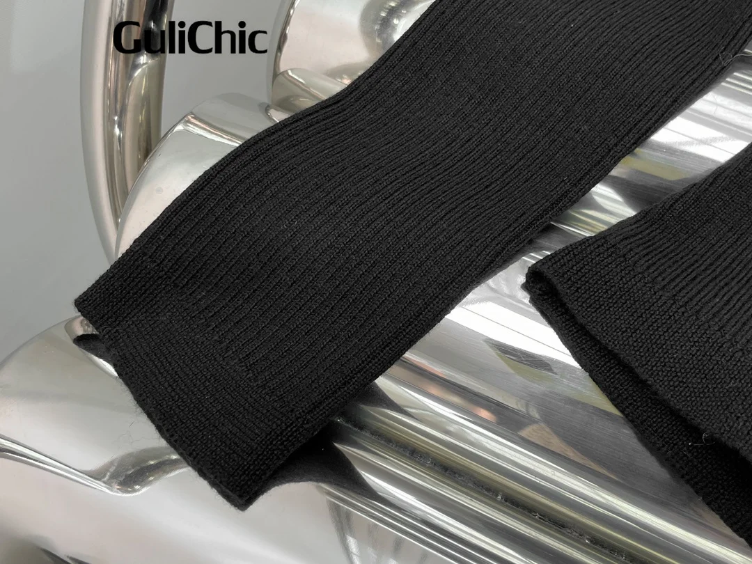 11 5 GuliChic женский вязаный пуловер из смесовой шерсти элегантный тонкий кружевной