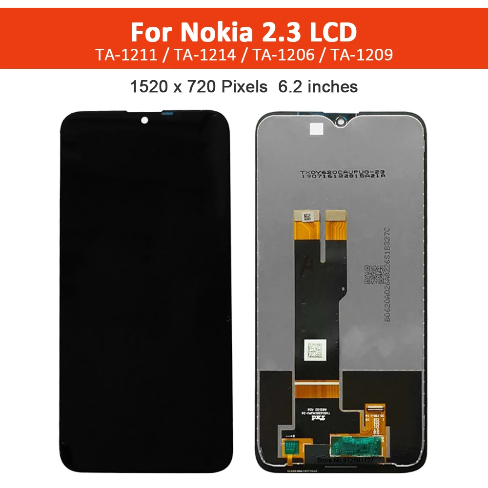 

6,2 "Оригинальный ЖК-дисплей для Nokia 2.3 TA-1206 TA-1211 TA-1214 TA-1209, ЖК-дисплей с сенсорным экраном, цифровой дигитайзер в сборе для Nokia 2.3, дисплей