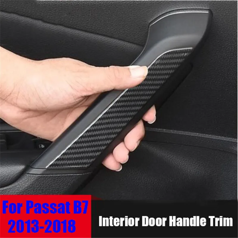 

4 шт. для Volkswagen Passat B7 2011-2019, автомобильные аксессуары, внутренняя дверная ручка из нержавеющей стали, декоративная панель, наклейка, отделка