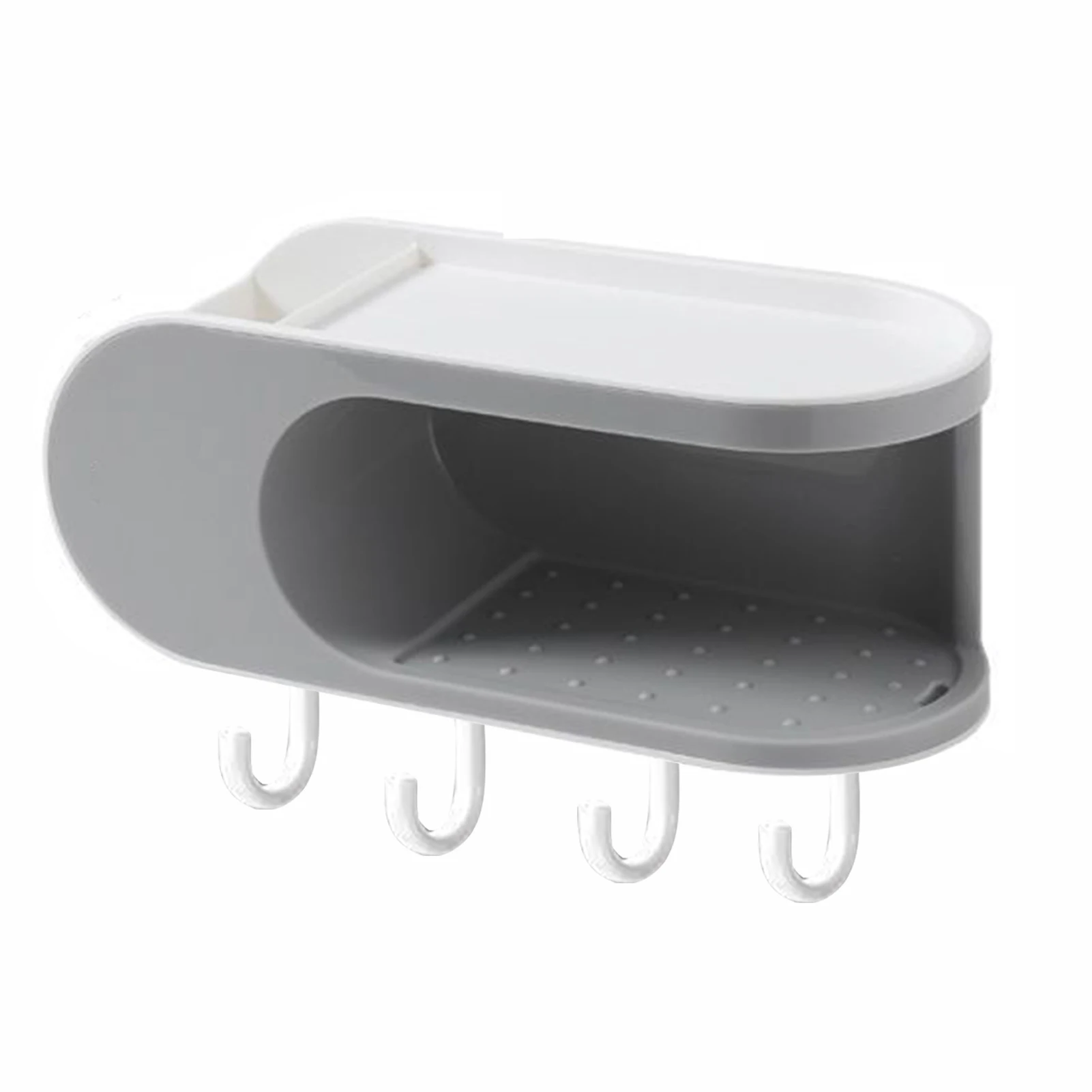 

Lightweight Storage Container Home Bathroom Universal ABS Soap Dish Heavy Duty Punch-free With Drainage Wall Mounted Practical