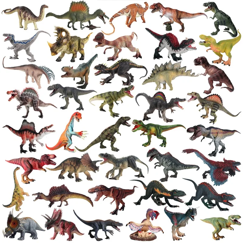 Simulation Dinosaurs World Savage Jurassic Spinosaurus Triceratops Carnotaurus Model Action Figures Collection Toy Children Gift
