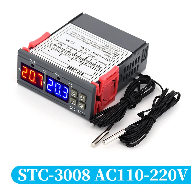

Цифровой терморегулятор Stlxy STC-3008 10А 12/24/220В