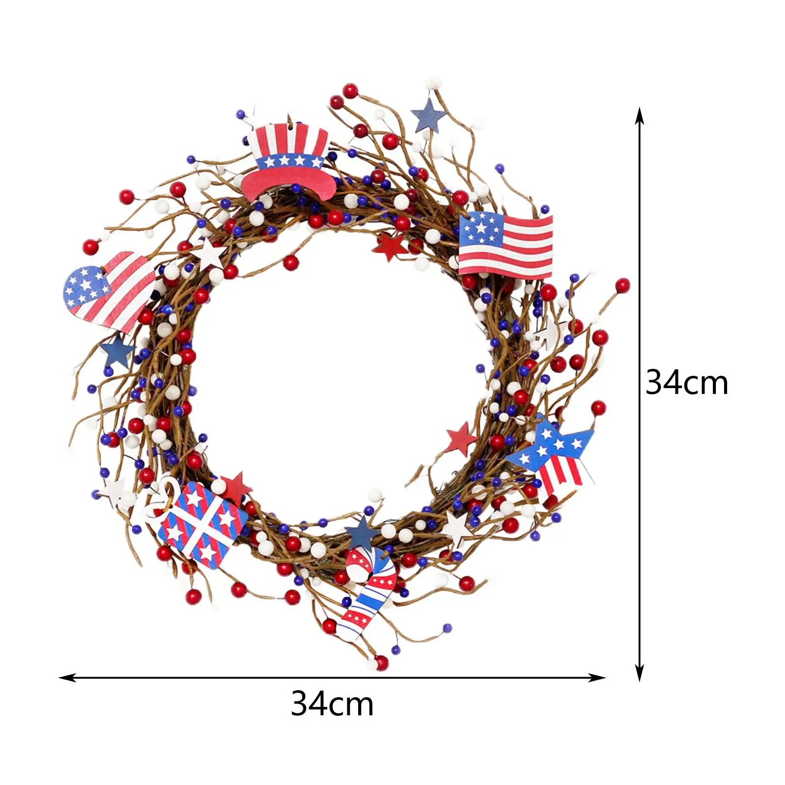 

Patriotic Independence Day Wreaths Garland 16x16 Inches Decorative Hanging