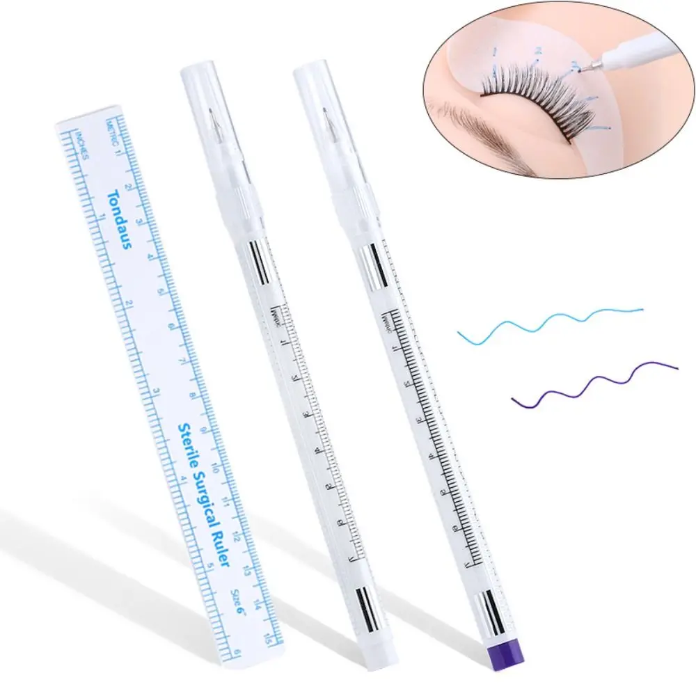 

1Set Sterilized Tattoo Marker Pen Surgical Skin Microblading Positioning Tool with Measuring Ruler Permanent Makeup Accessories