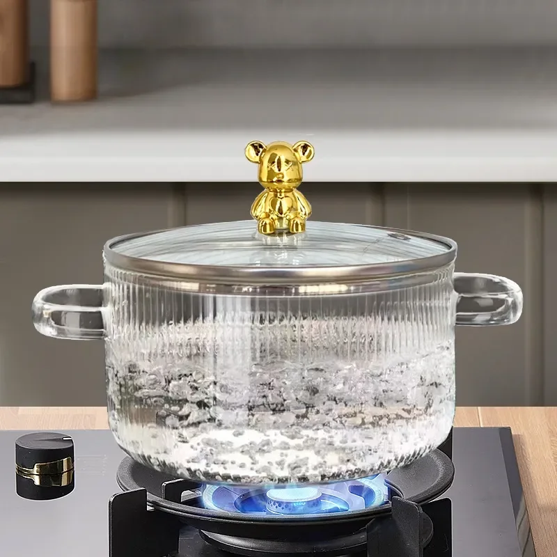

Bowl Can Instant Cook Bowl Large Pot Soup Salad Bowl Glass Binaural With Lid Directly Noodle New Household