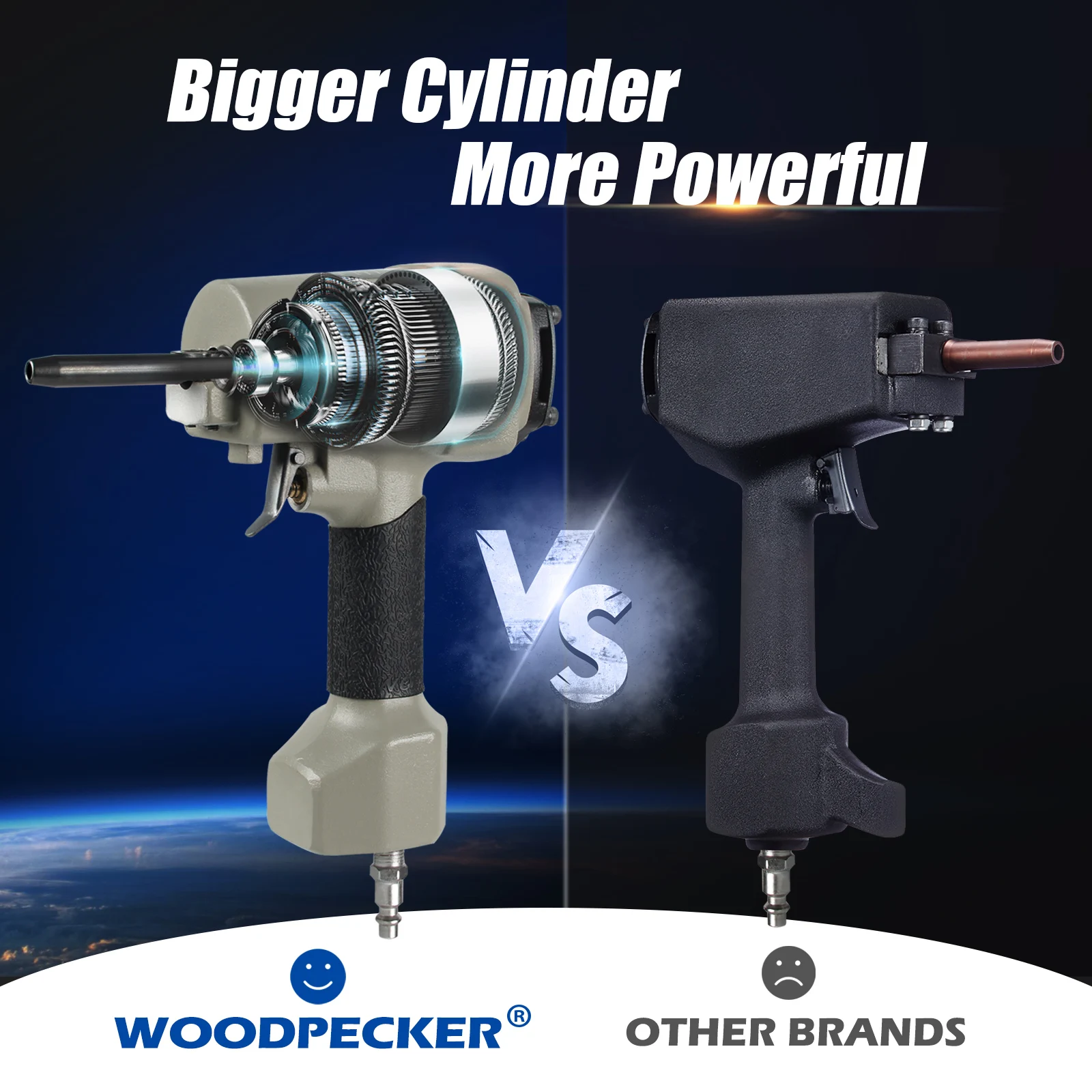 WOODPECKER WTB60 Профессиональный пневматический пистолет для снятия гвоздей воздушный