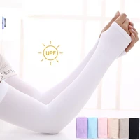 2pcs outdoor cycling long finger ice silk cool arm sleeves ice silk sleeves breathable quick dry uv sunscreen cuff accessories