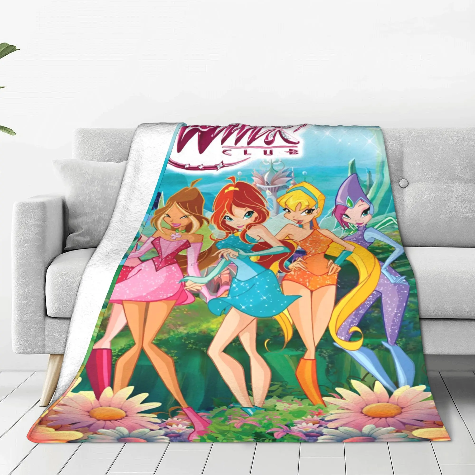 W-Winx Клубы мультфильм флисовые пледы сказочная красота аниме одеяло для дивана