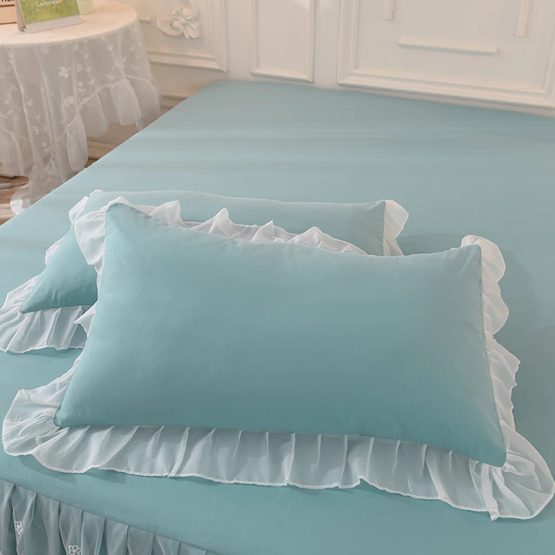 Кружевные комплекты постельного белья принцессы синее белое двойное