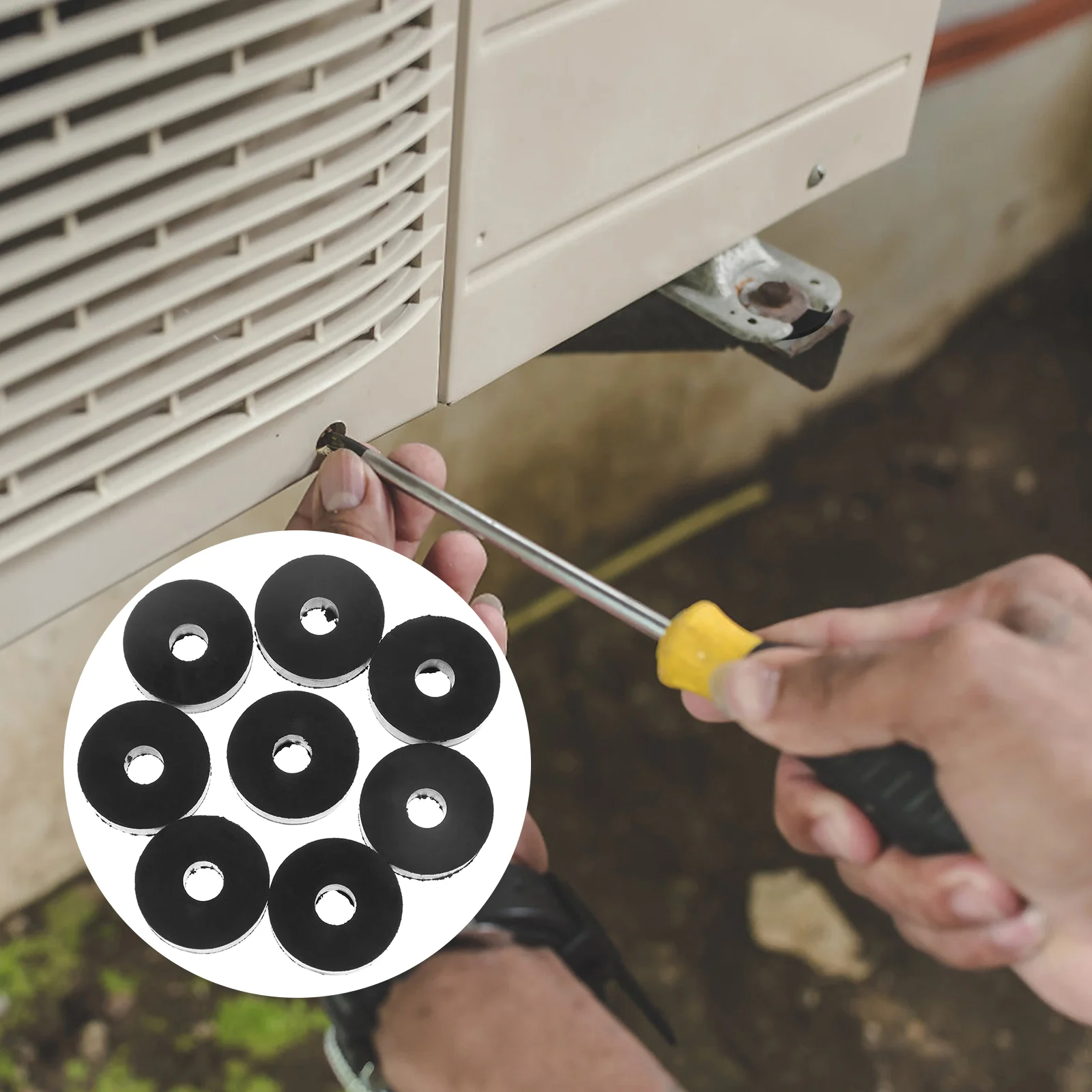 

Black Repair Rubber Washers Rubber Grommets Washers 8 Pcs Heavy Duty Black Anti Vibration Pads For Washer Rubber Washer for Home