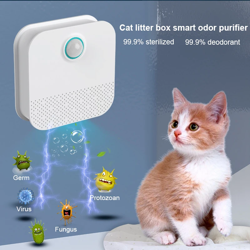 

4000mAh Smart Cat Odor Purifier Litter Box Deodorizer Dog Toilet Smell Purifier Pets Deodorization Cleaning Supplies