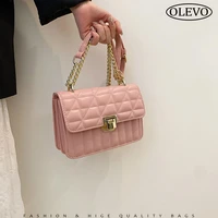pink leather quilted messenger bag chain shoulder bags for women fashion 2022 small purple handbags black crossbody purses
