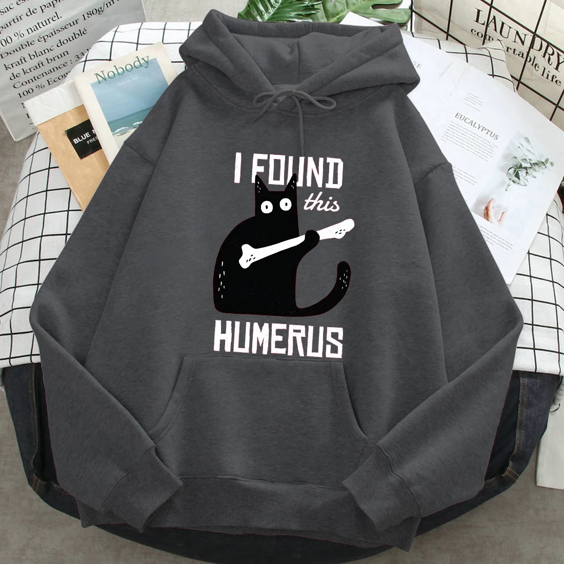 Black Cats Print Hoodies Man Woman Warm Sweatshirt Autumn  Long Sleeve Pockets Streetwear Hoody Anime  Top